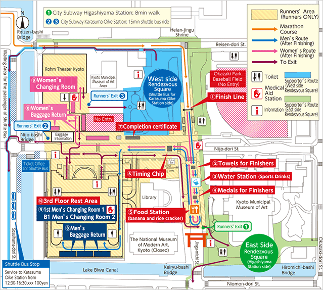 Finish Line Area: Access & Map